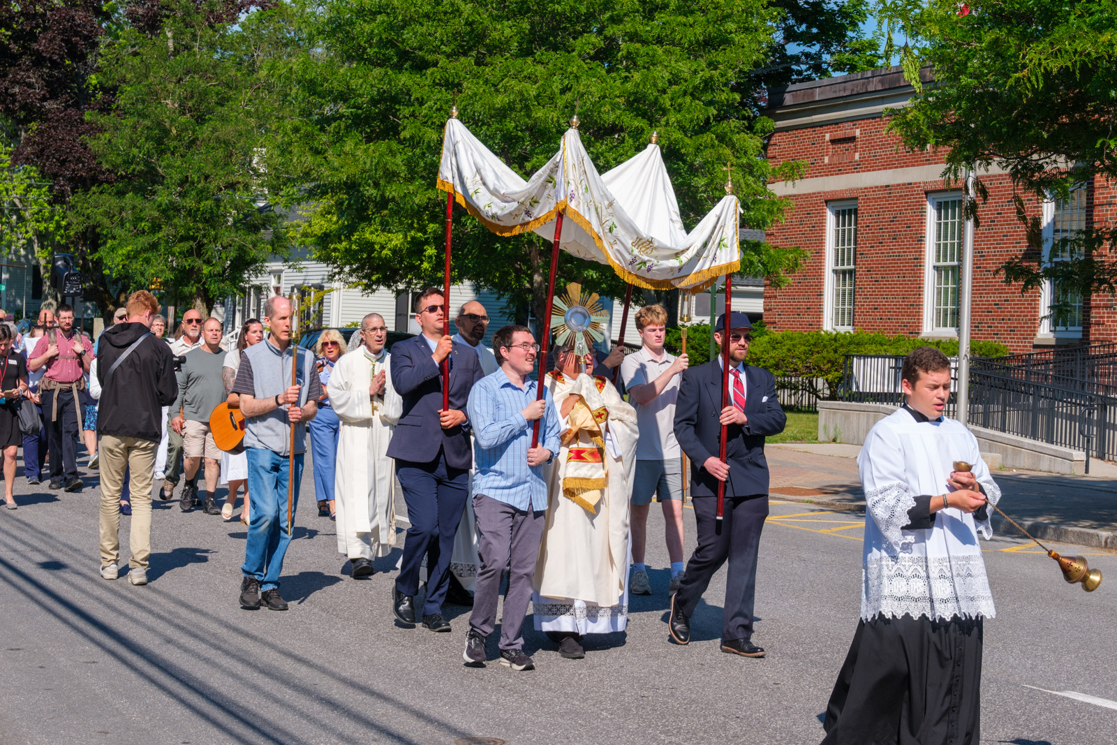 Eucharistic procession through the streets of Brunswick.