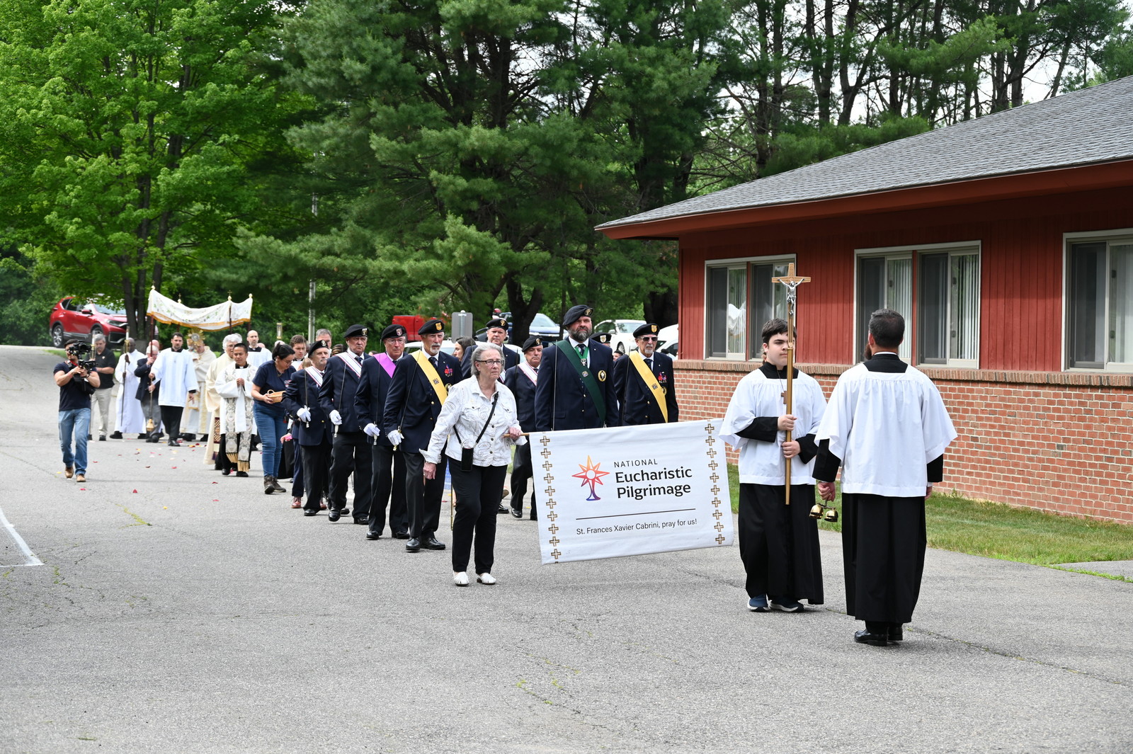 Eucharistic procession around St. Martha Church in Kennebunk.