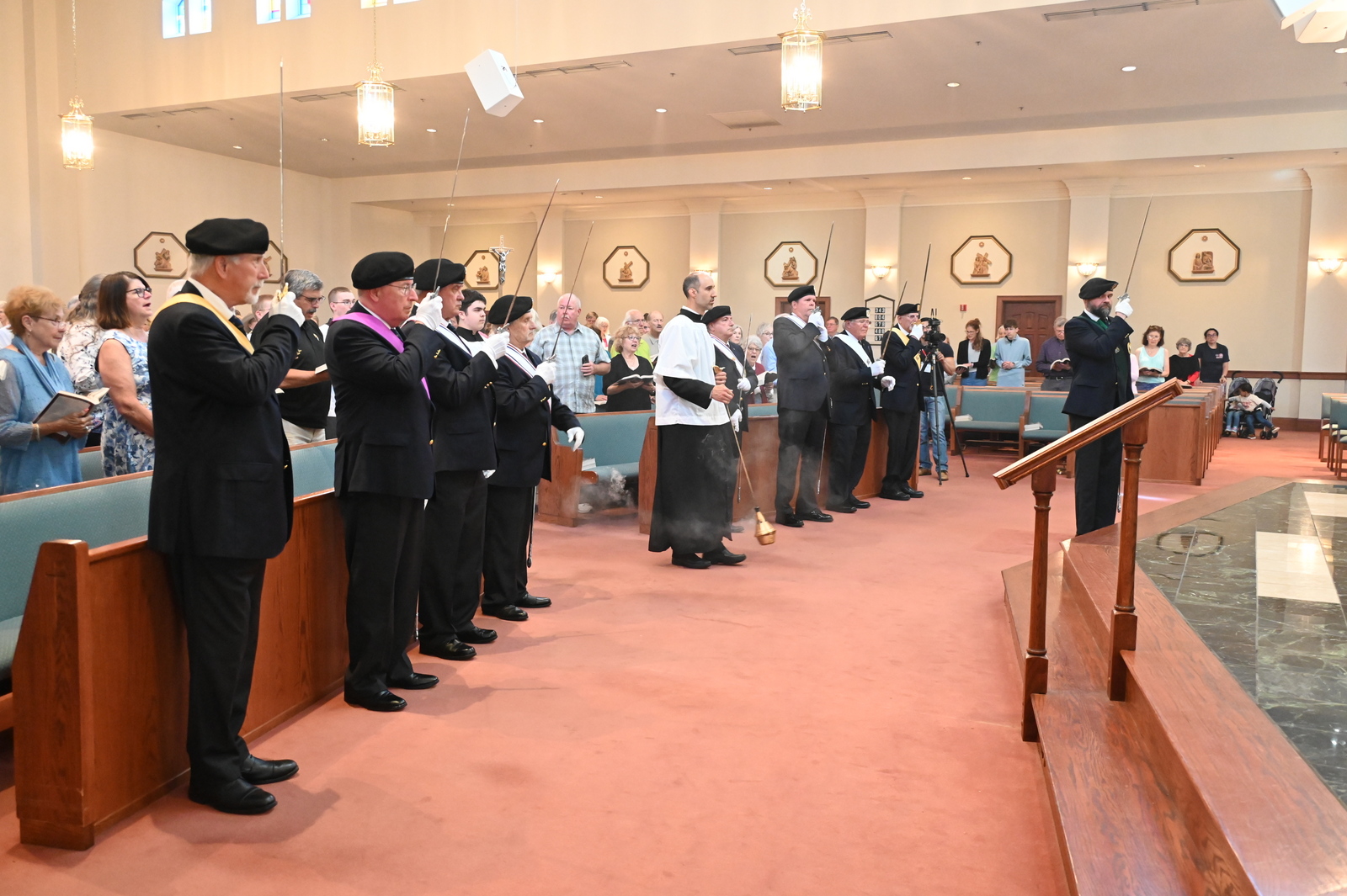 Knights of Columbus in the opening procession of Mass.