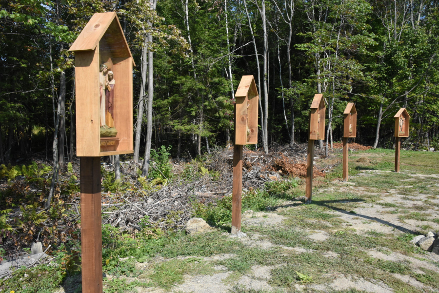Outdoors Way of the Cross at St. Peter Church in East Millinocket.
