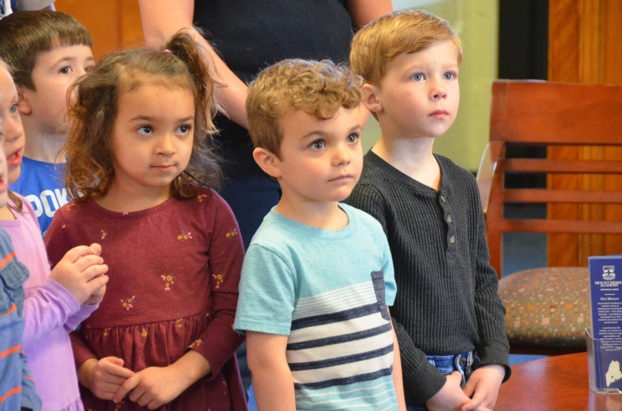 Bishop Deeley visits Mount Merici Academy in Waterville. 