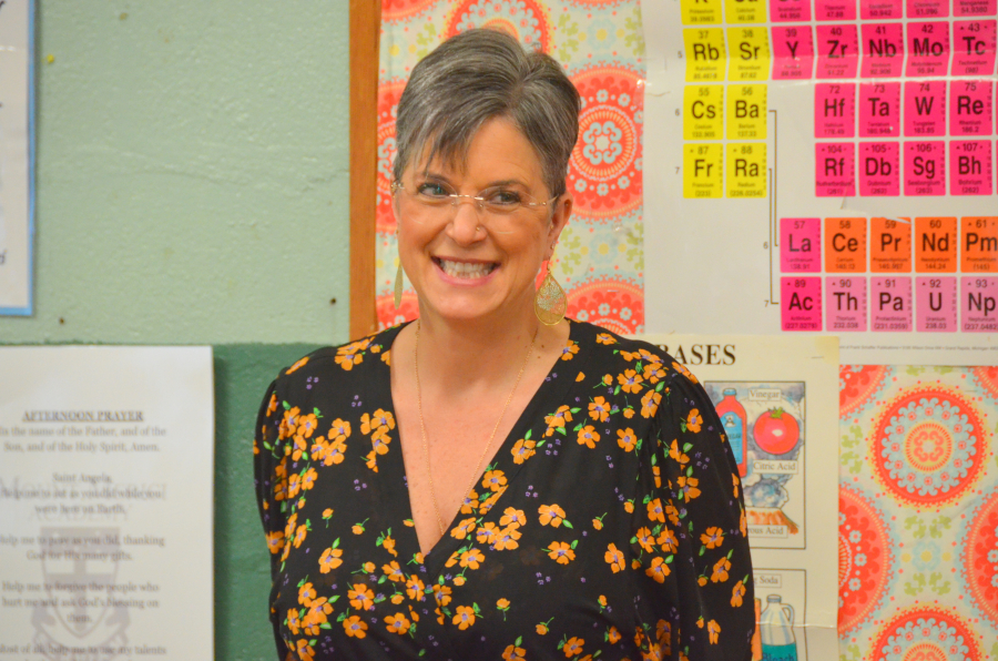 Bishop Deeley visits Mount Merici Academy in Waterville. 