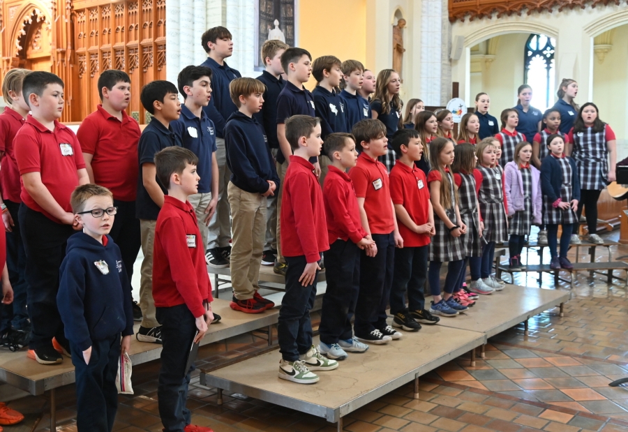 St. Michael School students singing.
