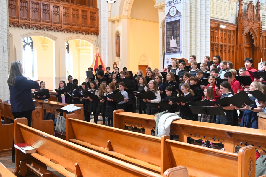 Students singing
