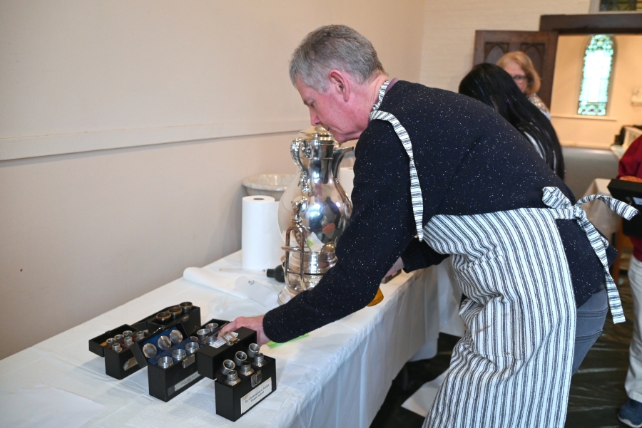 Preparing the oils for distribution.