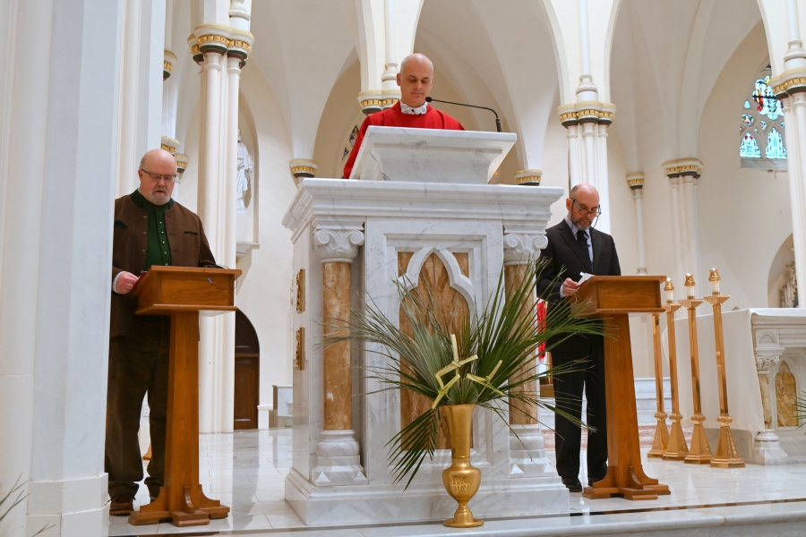 The reading of the Passion of Our Lord by Father Seamus Griesbach and two lectors.