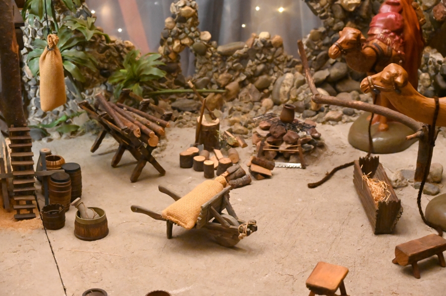 The village scene.