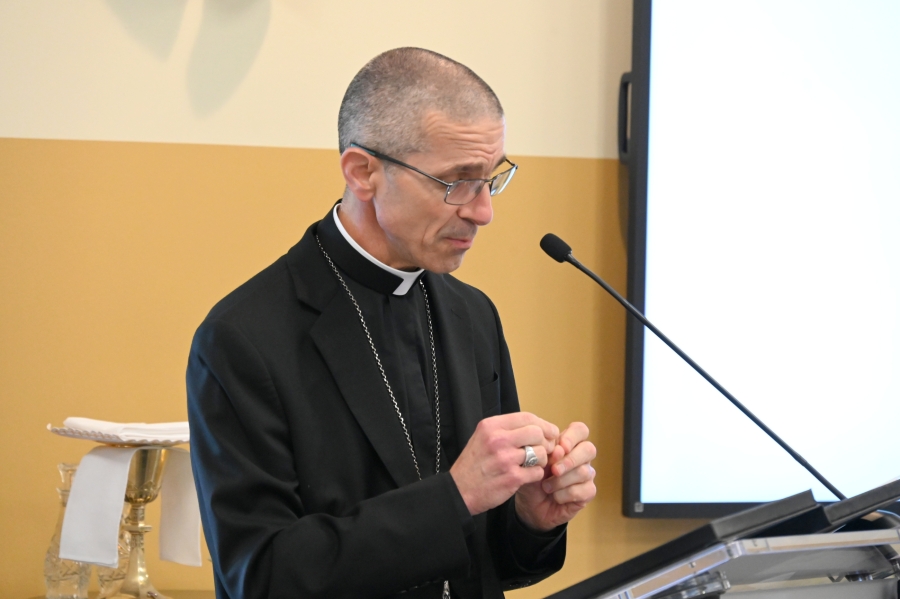 Bishop James Ruggieri gives his opening remarks.