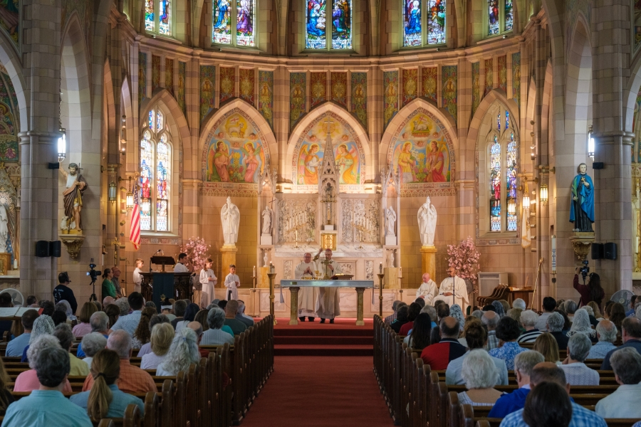 Mass at St. John the Baptist Church in Brunswick.