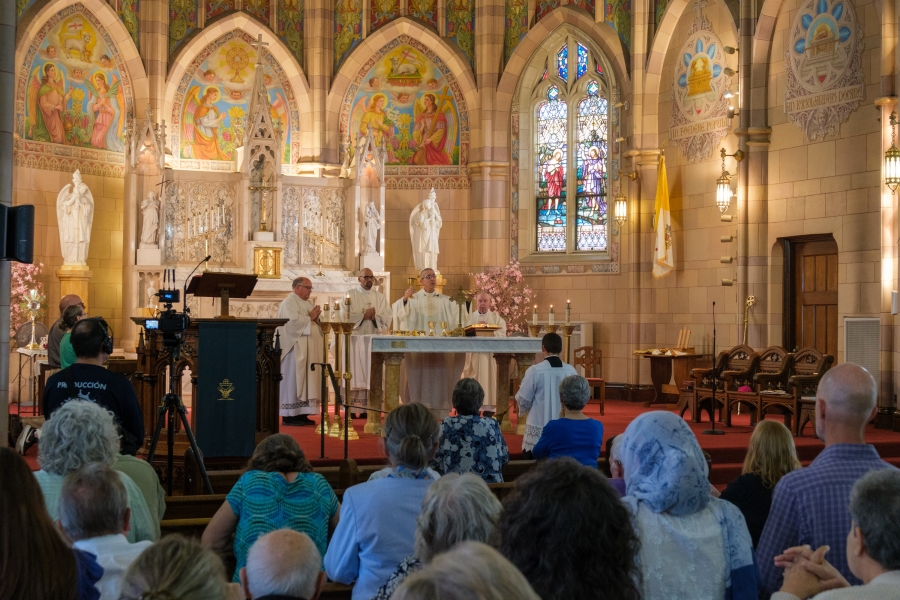 Mass at St. John the Baptist Church in Brunswick.