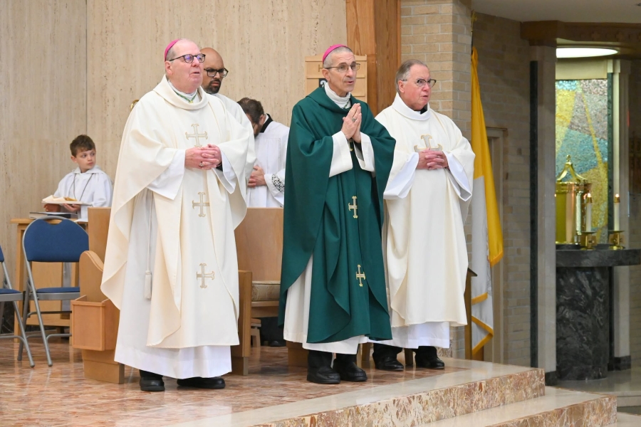 Bishop Deeley, Bishop Ruggieri, and Father Mower