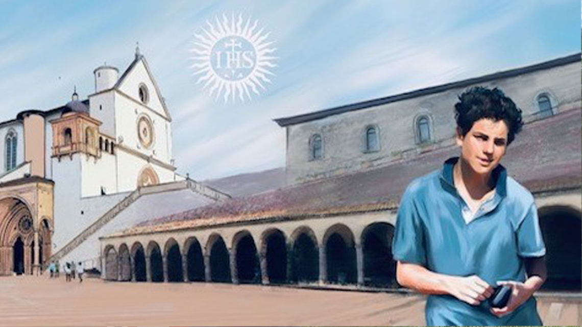 Mural showing Carlo Acutis