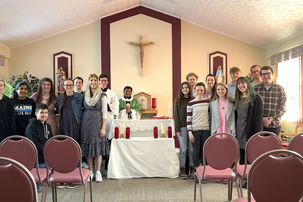 People gathered in the CLC chapel